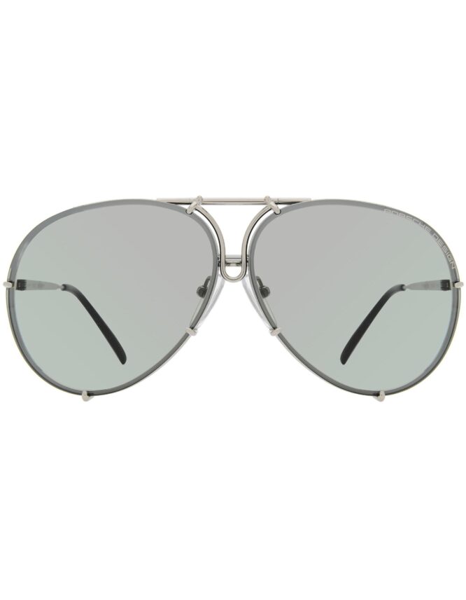 PORSCHE DESIGN 8478 B SILVER MIRROR + GREEN LENSES - Image 2