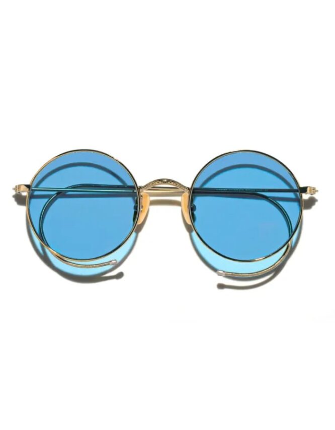 MOSCOT  HAMISH ANTIQUE GOLD CELEBRITY BLUE - Image 2